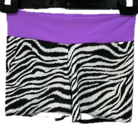 GymGear Dance / Gymnastics Shorts - Purple / Zebra Print - Child Large - Picture 1 of 3